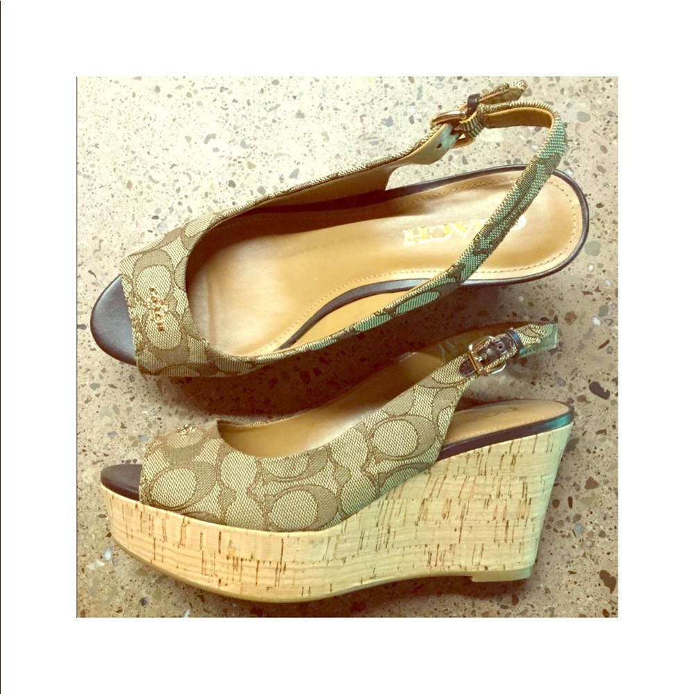 Coach Logo Sling Back Sandals